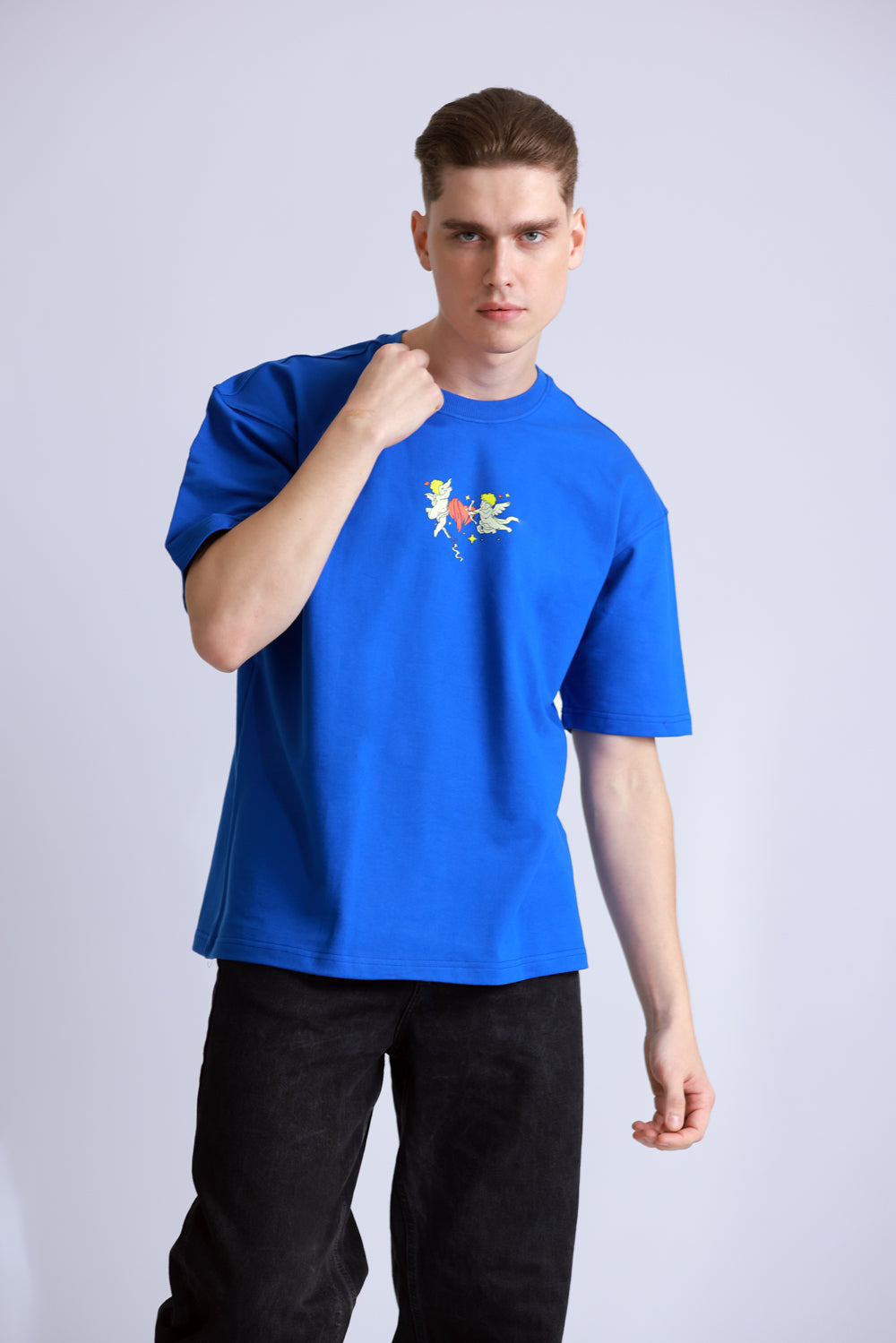 ALONSH OVERSIZED GRAPHIC T-SHIRT – ALL AROUND LOVE (BLUE)