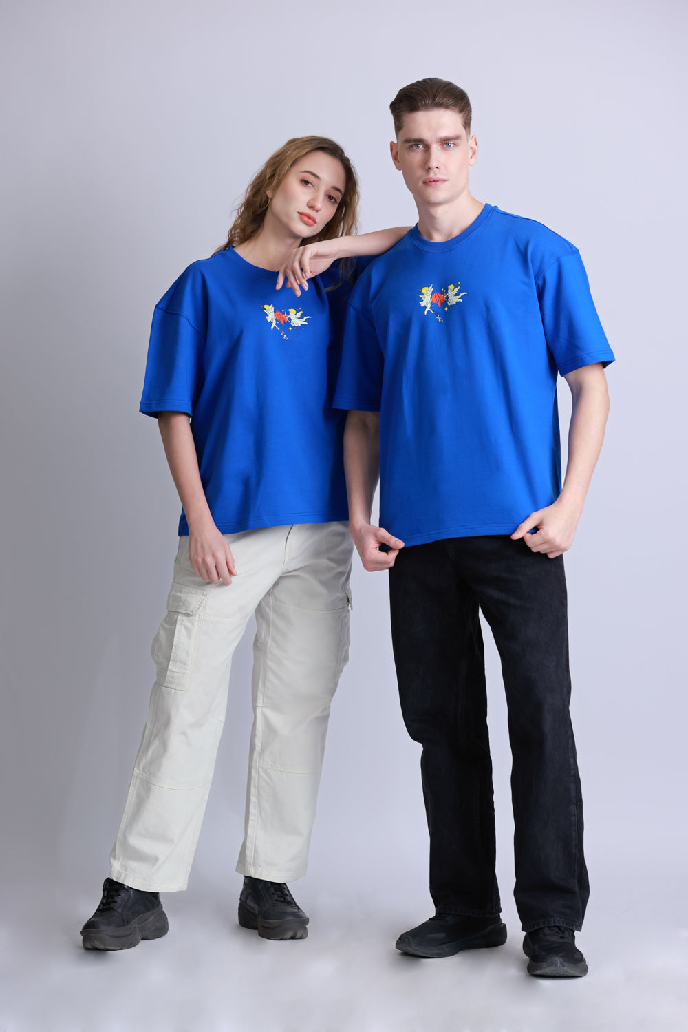 ALONSH OVERSIZED GRAPHIC T-SHIRT – ALL AROUND LOVE (BLUE)