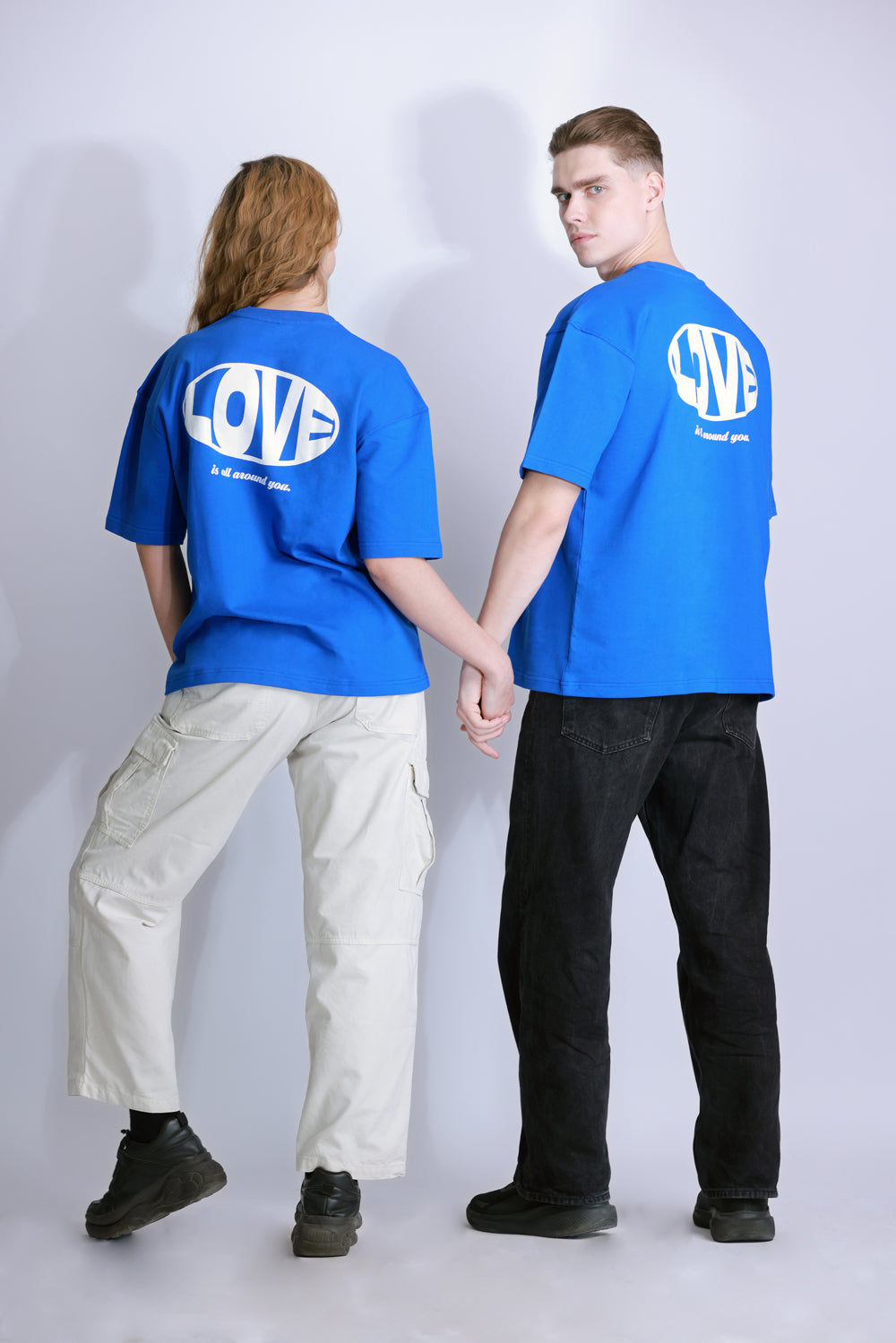 ALONSH OVERSIZED GRAPHIC T-SHIRT – ALL AROUND LOVE (BLUE)