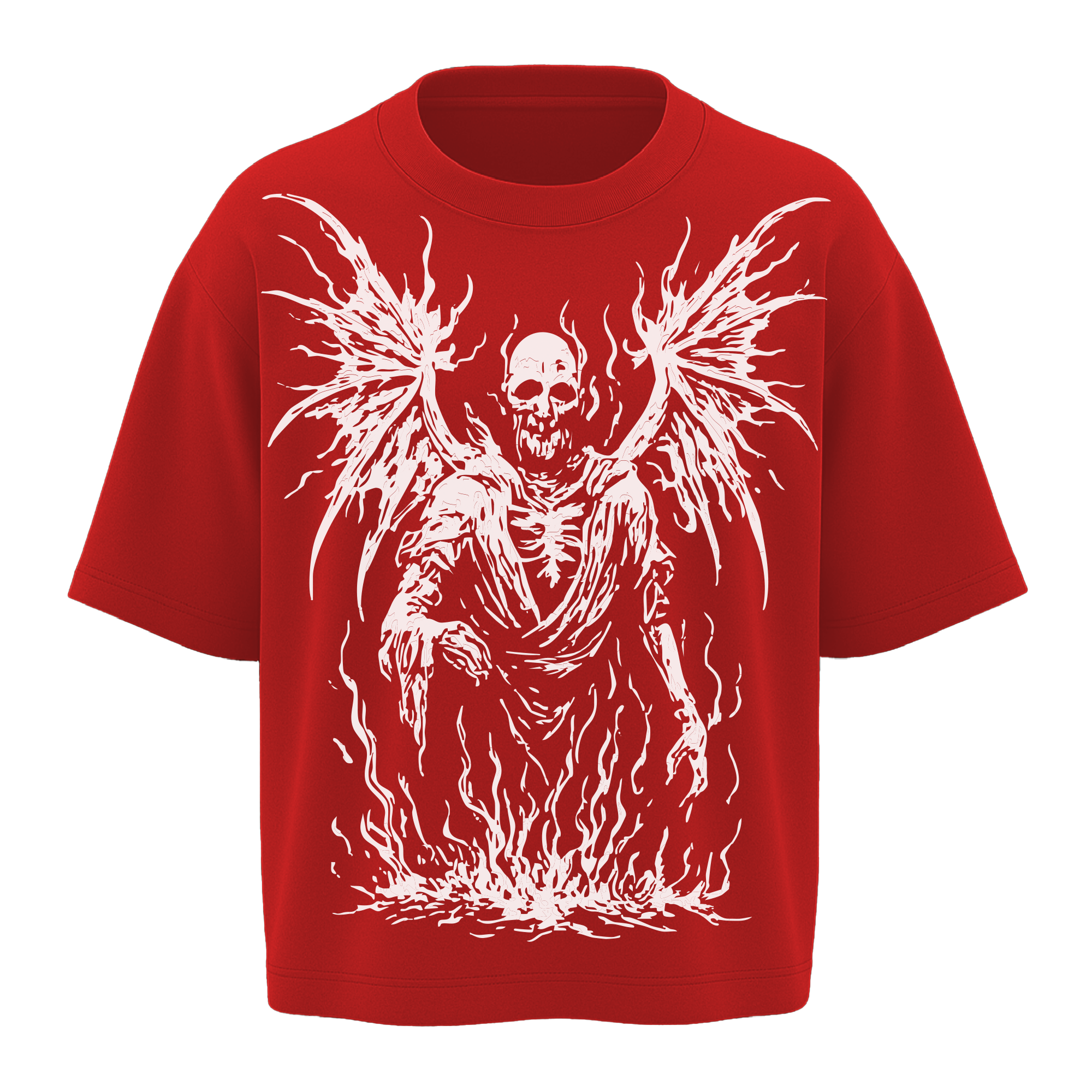 ALONSH OVERSIZED GRAPHIC T-SHIRT – HELLBOUND HALO (RED)