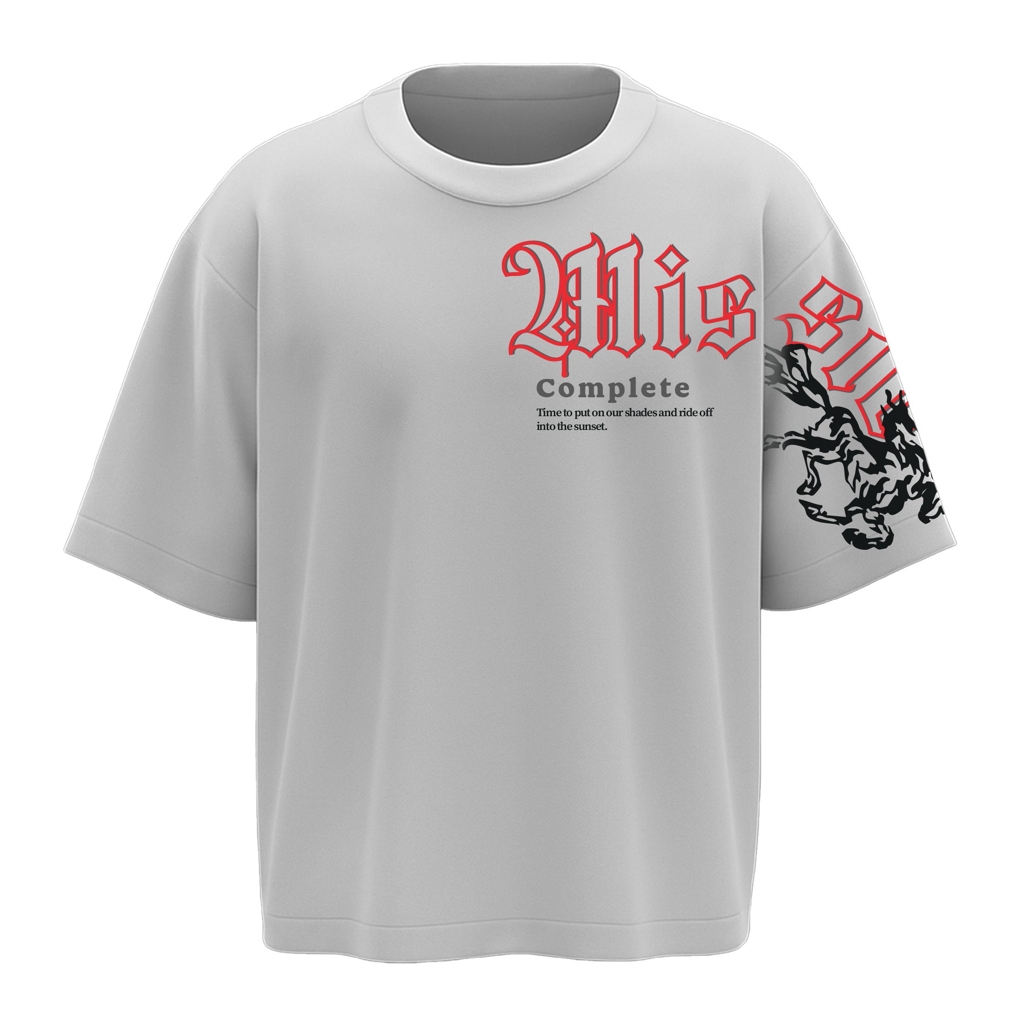 ALONSH OVERSIZED GRAPHIC T-SHIRT – FALLEN GLITCH (WHITE)