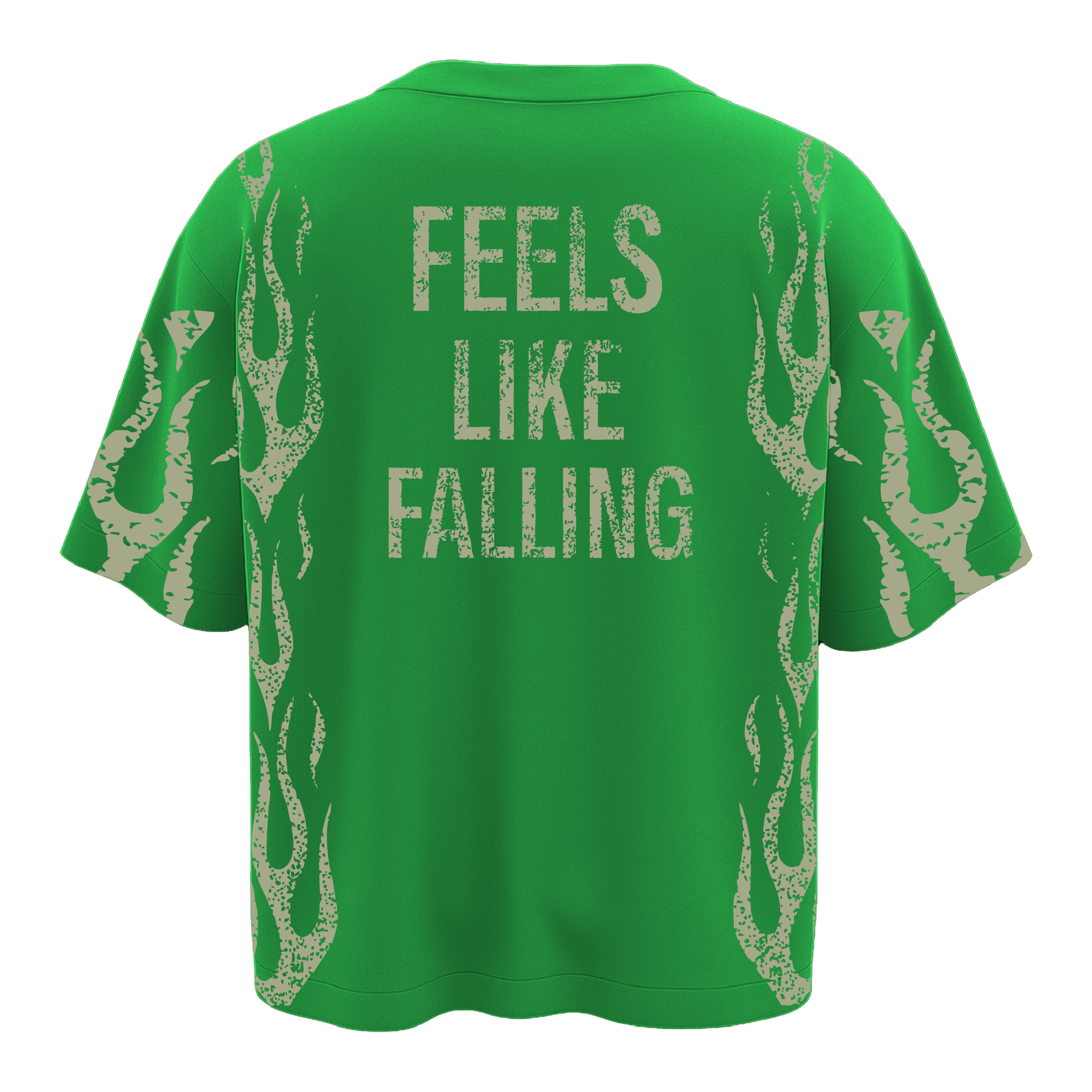 ALONSH OVERSIZED GRAPHIC T-SHIRT – FLAMEFALL (GREEN)