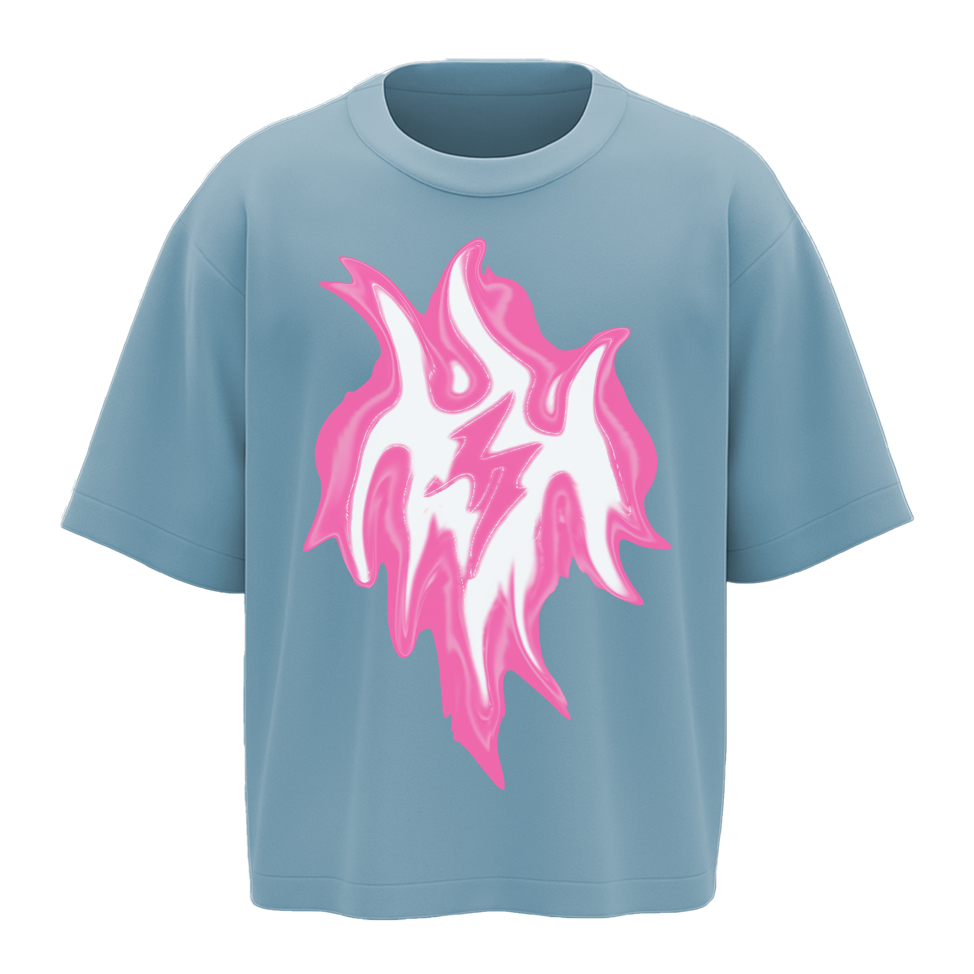 ALONSH OVERSIZED GRAPHIC T-SHIRT – NEON VERSE (SKY BLUE)